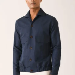 Dhruv Vaish Navy Blue Bomber Shirt