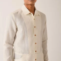 Dhruv Vaish Cream Handloom Cotton Shirt -Outlet Loometta Store d06c0121 3