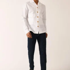 Dhruv Vaish White Flap Pocket Shirt -Outlet Loometta Store d06c0141c 3