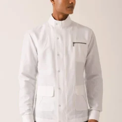 Dhruv Vaish White Shirt With Side Zipper & Snap Buttons