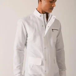 Dhruv Vaish White Shirt With Side Zipper & Snap Buttons -Outlet Loometta Store das17hc2421 4 1