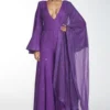 Itrh Purple Crystal Jumpsuit With Dupatta -Outlet Loometta Store dc22w040 1
