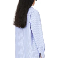 Dhruv Kapoor Striped Blue Shirt With Cloud Embroidery -Outlet Loometta Store dksd 06 4