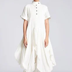 Chola White Circular Deconstructed Dress