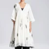 Chola Hand Painted White Angrakha Dress -Outlet Loometta Store dr0075cp 1