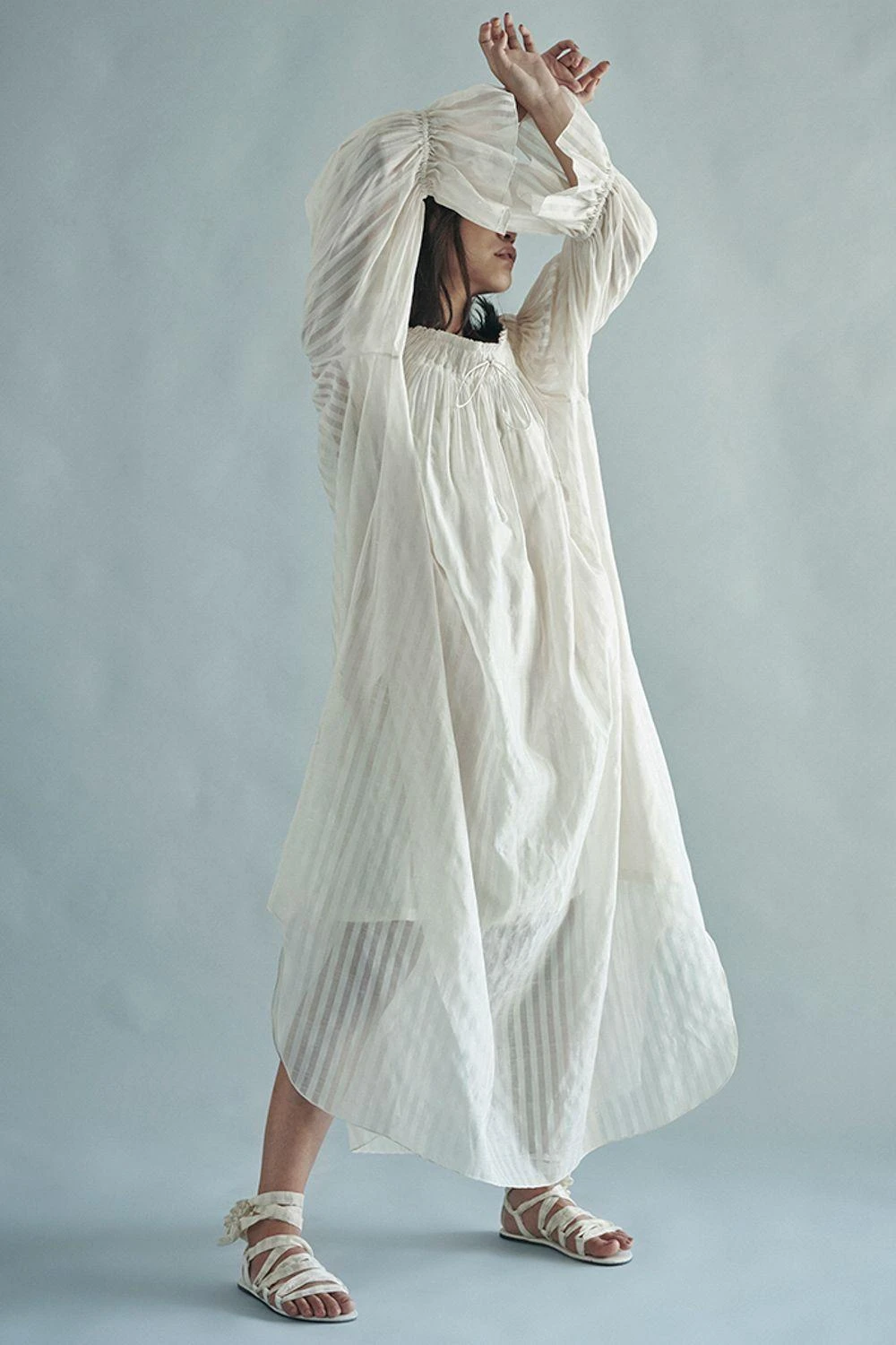 SWGT Ivory Striped Off Shoulder Dress 3 SWGT Ivory Striped Off Shoulder Dress