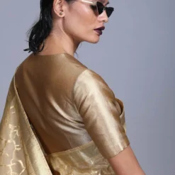 Hemang Agrawal Gold V Neck Drill Blouse -Outlet Loometta Store ha21 3