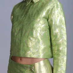 Hemang Agrawal Jagat Gold-silver Crop Top -Outlet Loometta Store ha28 3