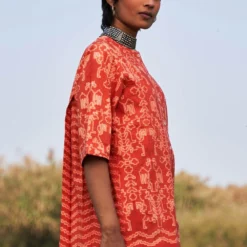 Ikai Rust Shibori Dyed Cotton Top -Outlet Loometta Store ik14 2