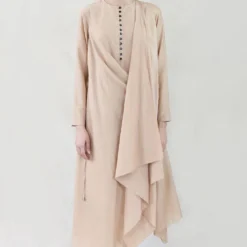 Salmon Asymmetric Drape Dress -Outlet Loometta Store int ss20 d1 38 3