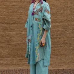 Sunira Designs Blue Handspun Pants -Outlet Loometta Store j2228a 3