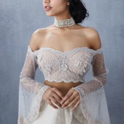 Torani Off White Tulle Dori Work Blouse