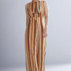 KoAi Striped Jumpsuit With Bow