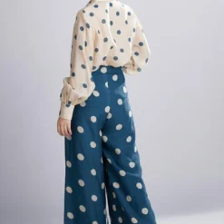 KoAi Teal Polka Dotted Pants -Outlet Loometta Store kofw20062 3