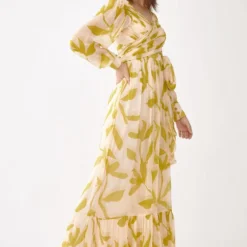 KoAi Peach & Mustard Floral Wrap Jumpsuit -Outlet Loometta Store kofw21015 3