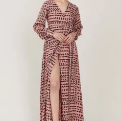 KoAi Abstract Printed Wrap Maxi Dress -Outlet Loometta Store koss21050 3