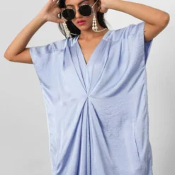 431-88 By Shweta Kapur Ice Blue Lounge Jumpsuit -Outlet Loometta Store loungejs1 3