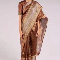 Mimamsaa Mustard Silk Tissue Printed Blouse