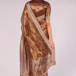 Mimamsaa Mustard Silk Tissue Printed Blouse -Outlet Loometta Store mim01217 4