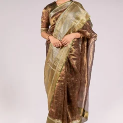 Mimamsaa Green Silk Tissue Printed Blouse