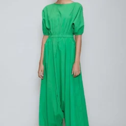 Mati Green Jumpsuit With Elasticated Waist -Outlet Loometta Store mtsj green 3