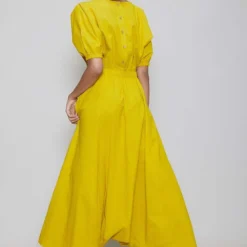 Mati Yellow Jumpsuit With Elasticated Waist -Outlet Loometta Store mtsj yellow 3