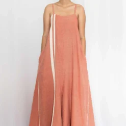 Rias Jaipur Coral Cotton Denim Jumpsuit