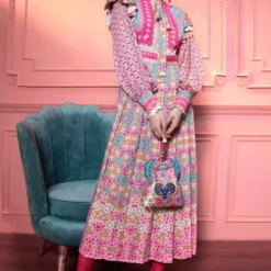 Siddhartha Bansal Mint & Pink Pleated Dress