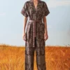 Ikai Brown Shibori Dyed Jumpsuit -Outlet Loometta Store sh jmp 2107br 1