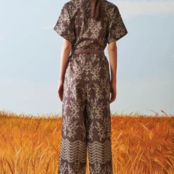 Ikai Brown Shibori Dyed Jumpsuit -Outlet Loometta Store sh jmp 2107br 5