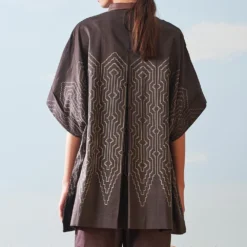 Ikai Geometric Shibori Dyed Kaftan Shirt -Outlet Loometta Store sh kfs 2103 4