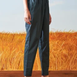 Ikai Blue Cotton Tapered Pants -Outlet Loometta Store sh ttp 1001b 4