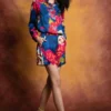 Saaksha & Kinni Blue Floral Print Collared Shirt