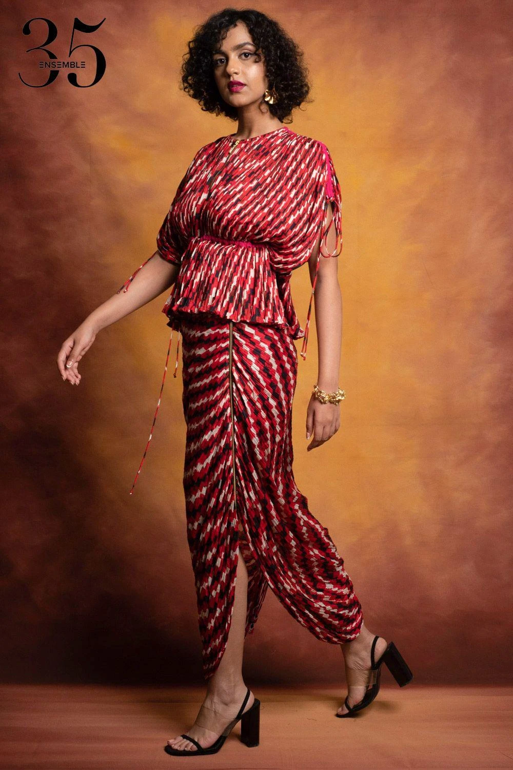 Saaksha & Kinni Red Checkered Skirt 4 Saaksha & Kinni Red Checkered Skirt - Image 2