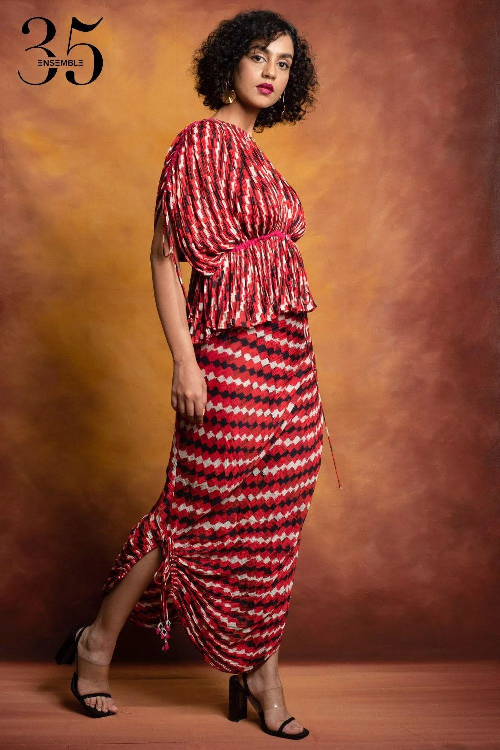 Saaksha & Kinni Red Checkered Skirt 5 Saaksha & Kinni Red Checkered Skirt - Image 3