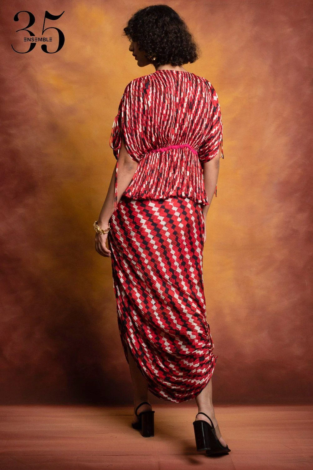 Saaksha & Kinni Red Checkered Skirt 7 Saaksha & Kinni Red Checkered Skirt - Image 5