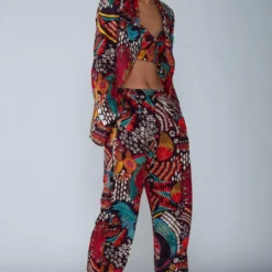 Saaksha & Kinni Abstract Avian Printed Bustier