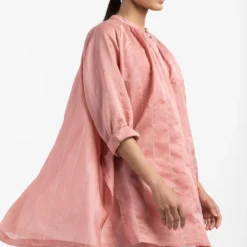 Three Dusty Rose Peasant Top -Outlet Loometta Store ss21 t01 s m 3