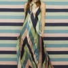 SVA Chevron Striped Flowy Maxi -Outlet Loometta Store svapr24 1