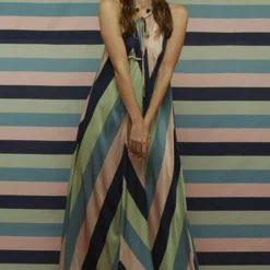 SVA Chevron Striped Flowy Maxi -Outlet Loometta Store svapr24 3