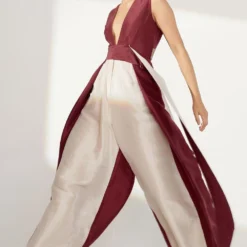 Twinkle Hanspal Colour Blocked Jumpsuit With Attached Belts -Outlet Loometta Store tgn06 4