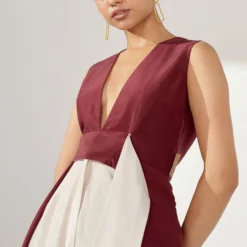 Twinkle Hanspal Colour Blocked Jumpsuit With Attached Belts -Outlet Loometta Store tgn06 5