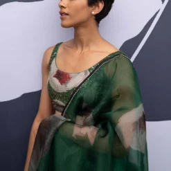 YAM Green Floral Printed Blouse -Outlet Loometta Store yam0660 3